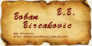 Boban Birčaković vizit kartica